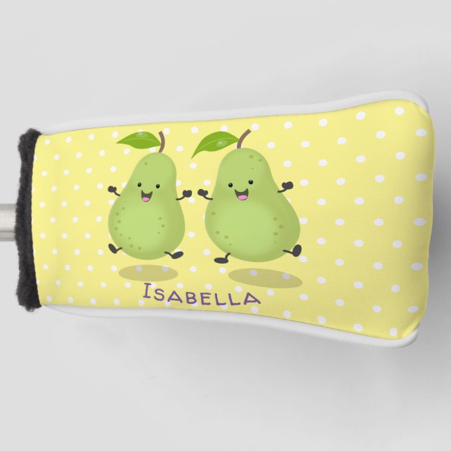 Funda Para Palo De Golf Ilustracion de personalizado de par de pera cúpula (Anverso)