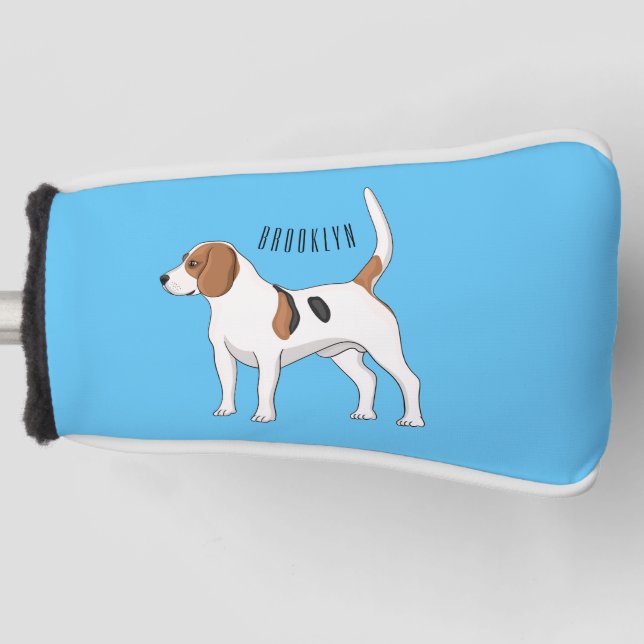 Funda Para Palo De Golf Ilustracion de personalizado de perro Beagle (Anverso)