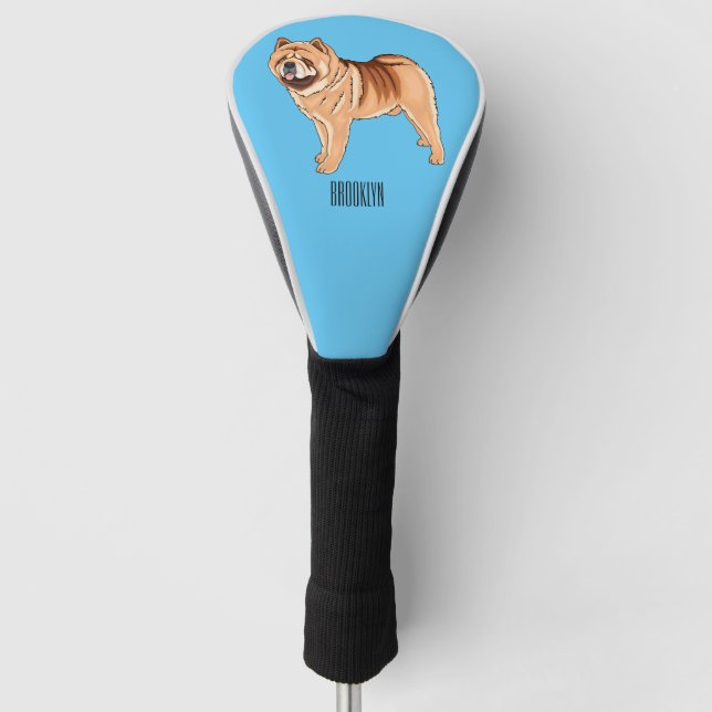 Funda Para Palo De Golf Ilustracion de personalizado de perro Chow Chow (Anverso)