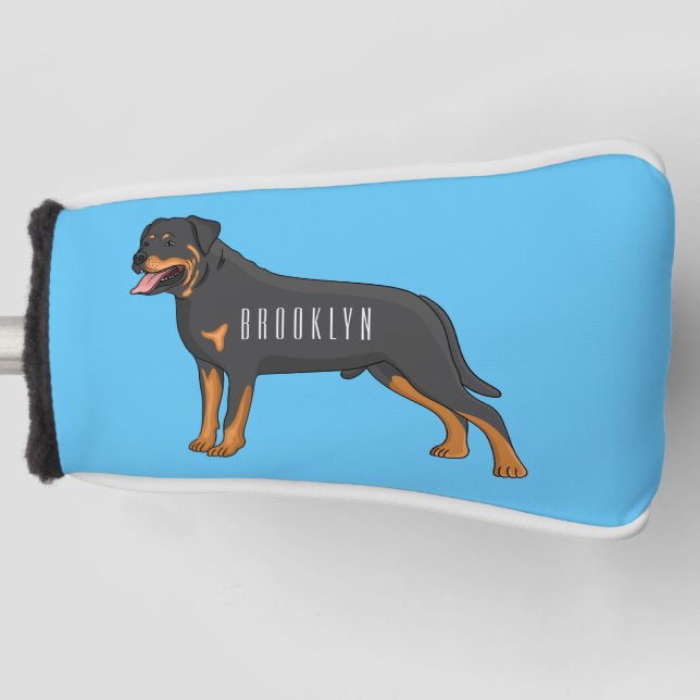 Funda Para Palo De Golf Ilustracion de personalizado de perro de Rottweile (Anverso)
