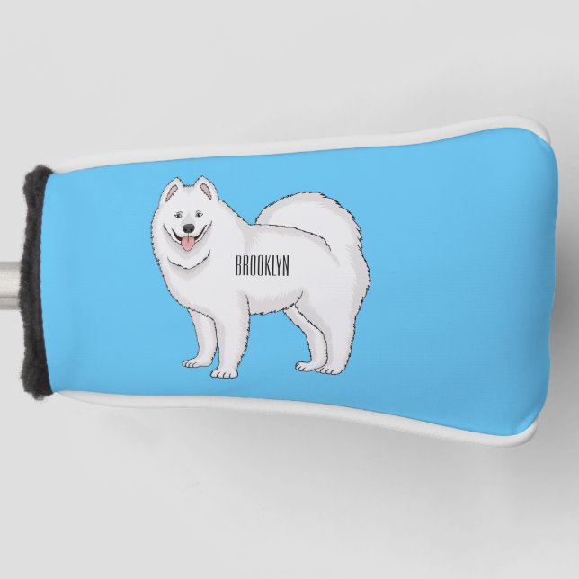 Funda Para Palo De Golf Ilustracion de personalizado de perro de Samoyed (Anverso)
