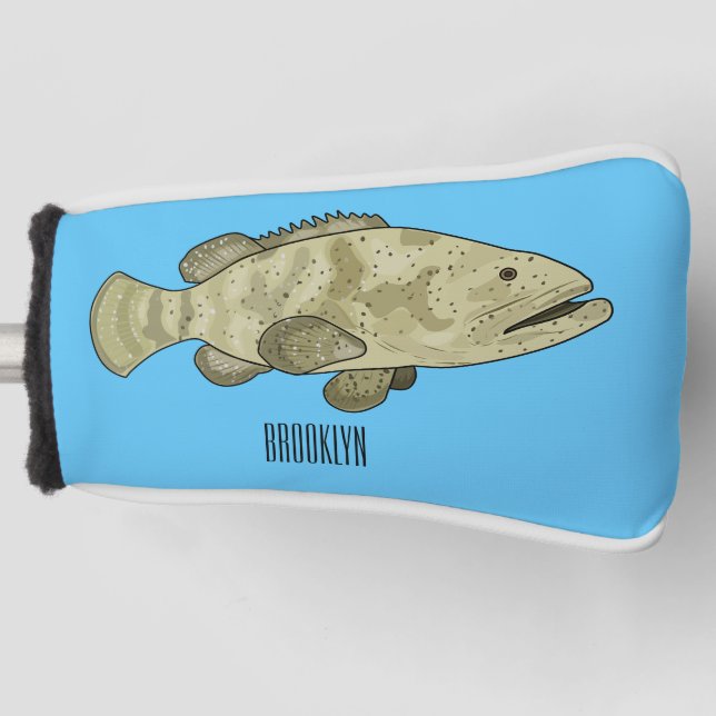 Funda Para Palo De Golf Ilustracion de personalizado de pescado de grupo (Anverso)
