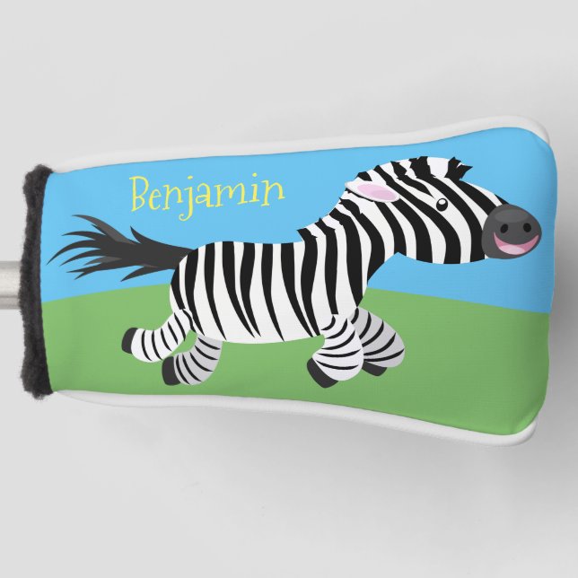 Funda Para Palo De Golf Ilustracion de personalizado de zebra graciosa (Anverso)