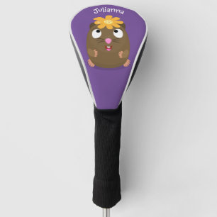Funda Para Palo De Golf Ilustracion de personalizado feliz de conejillo de