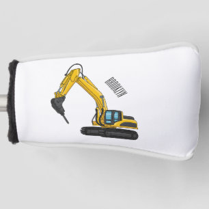 Funda Para Palo De Golf Ilustracion del personalizado de la excavadora de 
