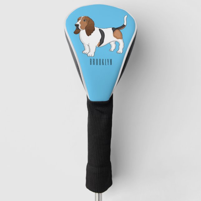 Funda Para Palo De Golf Ilustracion del personalizado del perro de enlace  (Anverso)