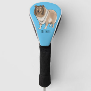 Funda Para Palo De Golf Ilustracion del personalizado del perro del collie
