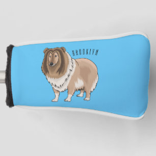 Funda Para Palo De Golf Ilustracion del personalizado del perro del collie
