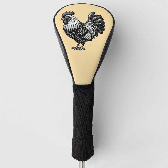 Funda Para Palo De Golf Ilustracion Intrincado de Rooster (Anverso)