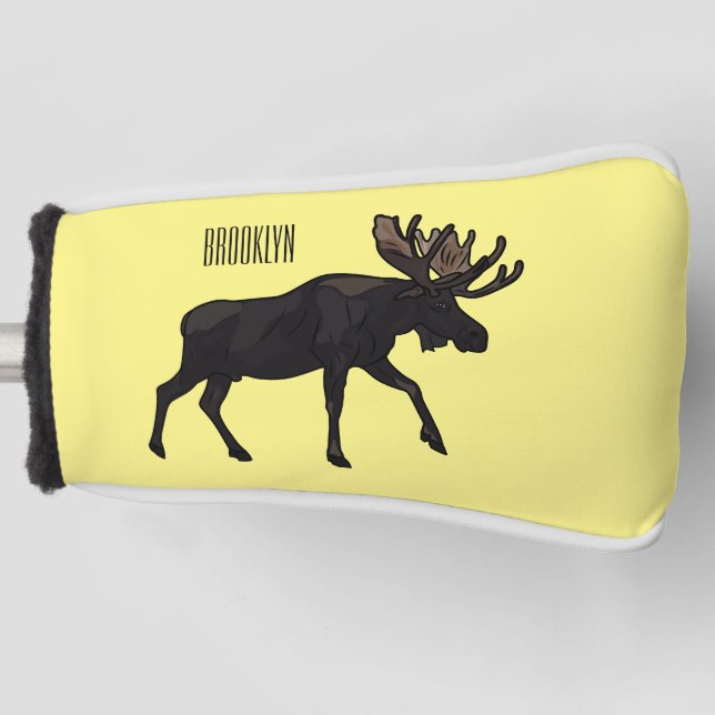 Funda Para Palo De Golf Ilustracion Moose personalizado (Anverso)