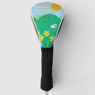 Funda Para Palo De Golf ilustracion panorámico divertido de ovejas lindas