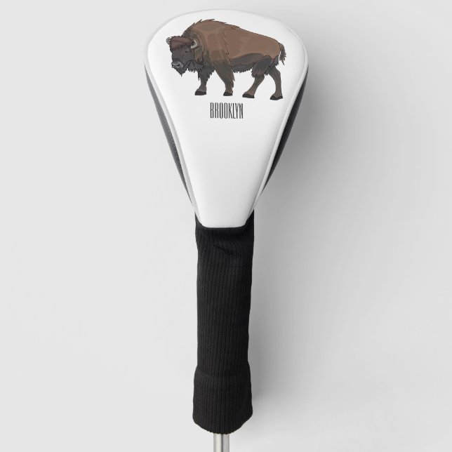 Funda Para Palo De Golf Ilustracion personalizado Bison (Anverso)