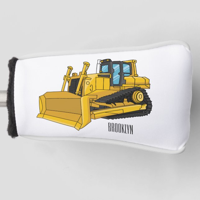 Funda Para Palo De Golf Ilustracion personalizado Bulldozer (Anverso)