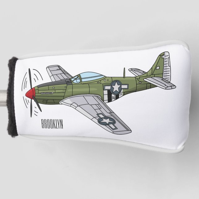 Funda Para Palo De Golf Ilustracion personalizado de avión militar (Anverso)