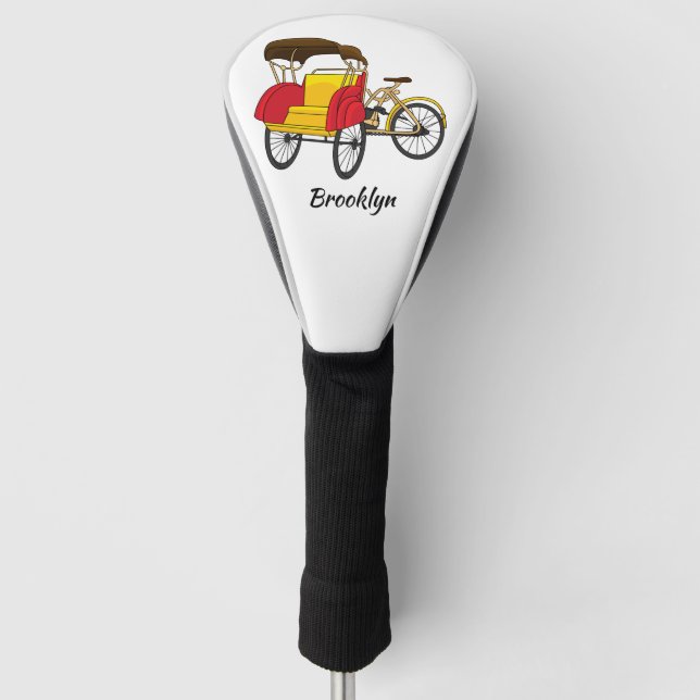 Funda Para Palo De Golf Ilustracion personalizado de bicitaxi (Anverso)
