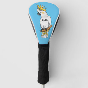 Funda Para Palo De Golf Ilustracion personalizado de cacatúa con crema de