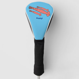 Funda Para Palo De Golf Ilustracion personalizado de calamar rosa feliz