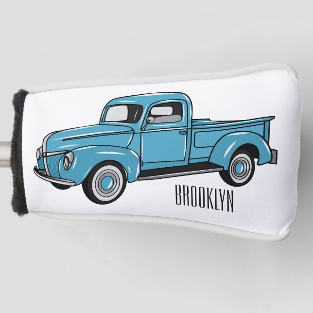 Funda Para Palo De Golf Ilustracion personalizado de camioneta clásica (Anverso)
