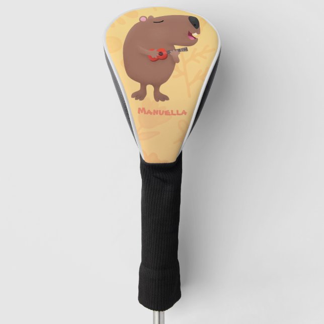 Funda Para Palo De Golf Ilustracion personalizado de capybara ukulele cant (Anverso)