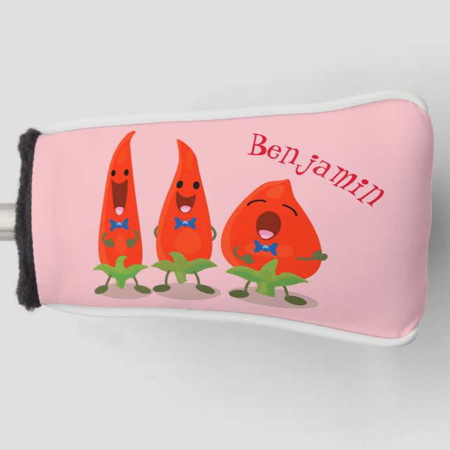 Funda Para Palo De Golf Ilustracion personalizado de chiles cantantes (Anverso)