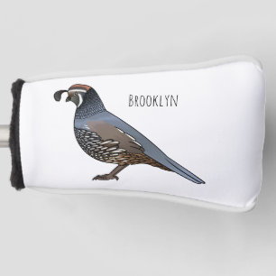 Funda Para Palo De Golf Ilustracion personalizado de codorniz de Californi