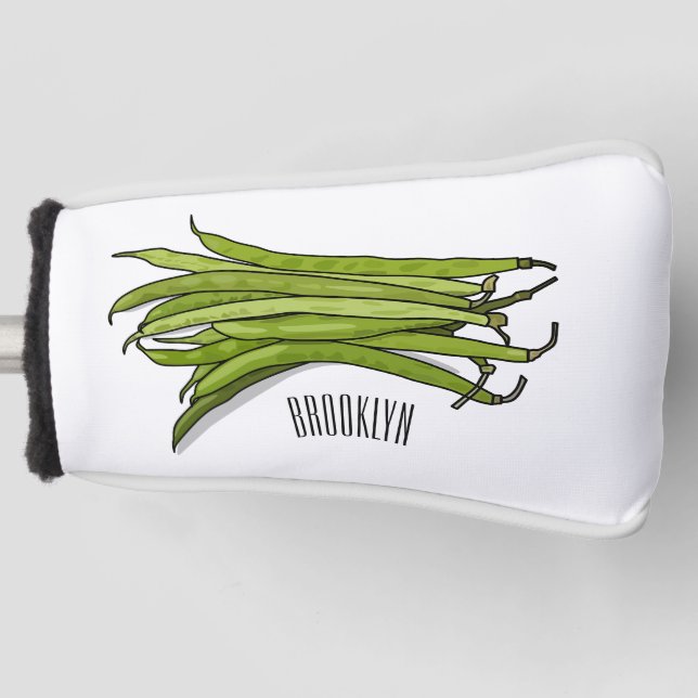 Funda Para Palo De Golf Ilustracion personalizado de frijol verde (Anverso)