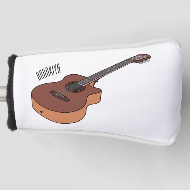 Funda Para Palo De Golf Ilustracion personalizado de guitarra acústica (Anverso)