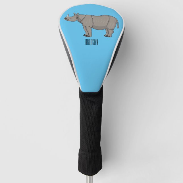 Funda Para Palo De Golf Ilustracion personalizado de Javan rhinoceros (Anverso)