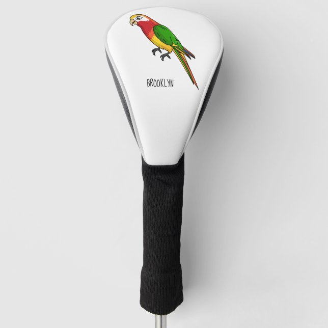 Funda Para Palo De Golf Ilustracion personalizado de loro feliz (Anverso)