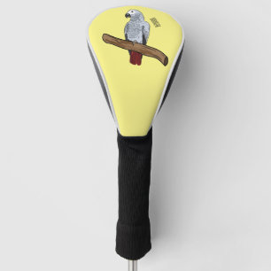 Funda Para Palo De Golf Ilustracion personalizado de loro gris africano