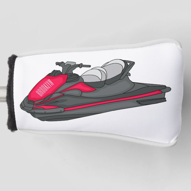 Funda Para Palo De Golf Ilustracion personalizado de moto acuática (Anverso)