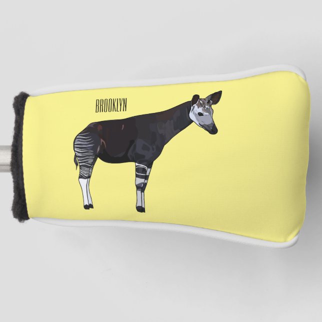 Funda Para Palo De Golf Ilustracion personalizado de Okapi (Anverso)