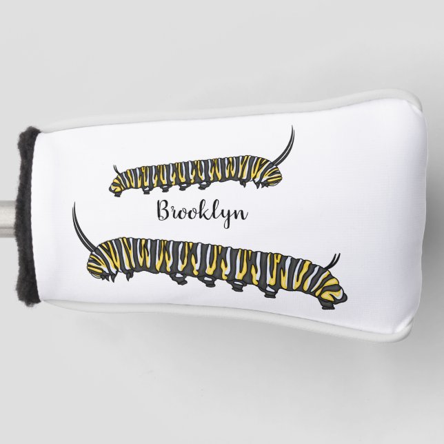 Funda Para Palo De Golf Ilustracion personalizado de oruga monarca (Anverso)