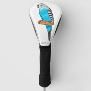 Funda Para Palo De Golf Ilustracion personalizado de pájaro budgerigar azu