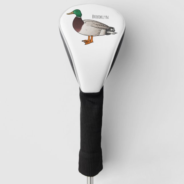 Funda Para Palo De Golf Ilustracion personalizado de pato mallard (Anverso)