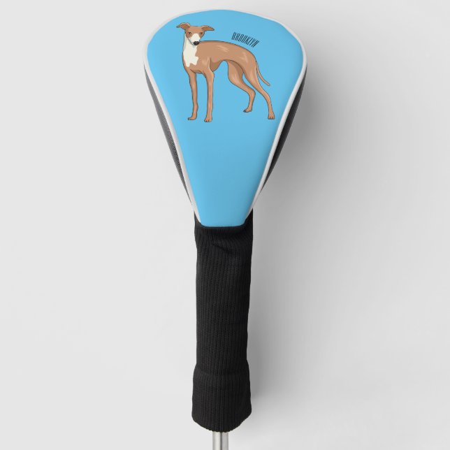 Funda Para Palo De Golf Ilustracion personalizado de perro de Greyhound (Anverso)