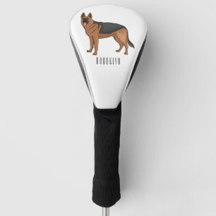 Funda Para Palo De Golf Ilustracion personalizado de perro pastor alemán