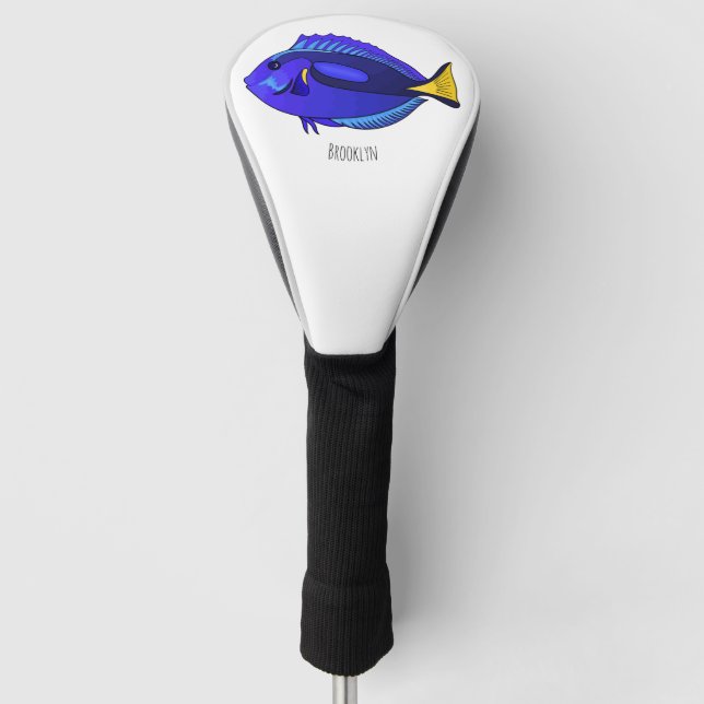 Funda Para Palo De Golf Ilustracion personalizado de pescado tang azul (Anverso)