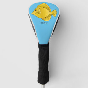 Funda Para Palo De Golf Ilustracion personalizado de pescado tango amarill
