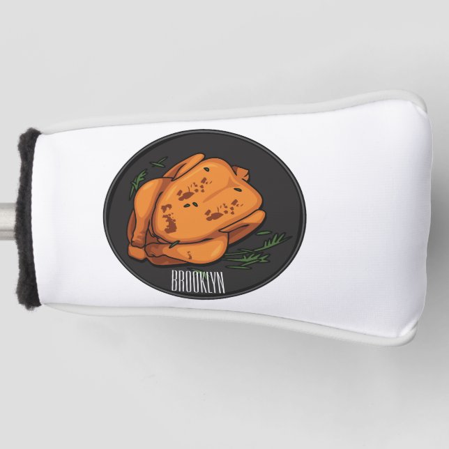 Funda Para Palo De Golf Ilustracion personalizado de pollo asado (Anverso)
