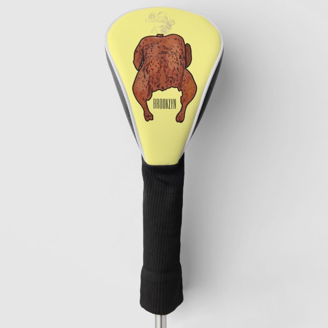 Funda Para Palo De Golf Ilustracion personalizado de pollo asado (Anverso)
