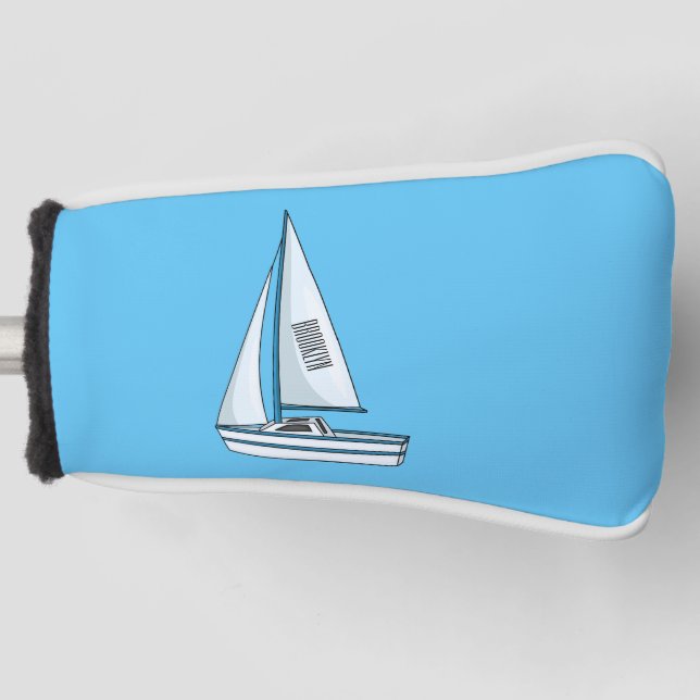 Funda Para Palo De Golf Ilustracion personalizado de velero (Anverso)