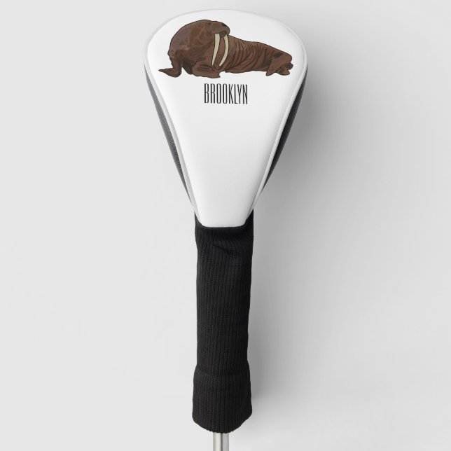 Funda Para Palo De Golf Ilustracion personalizado de Walrus (Anverso)