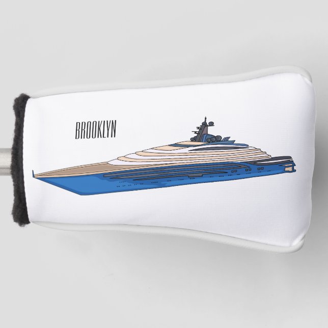 Funda Para Palo De Golf Ilustracion personalizado de yates (Anverso)