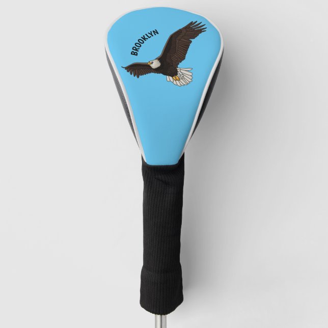 Funda Para Palo De Golf Ilustracion personalizado del águila calva (Anverso)