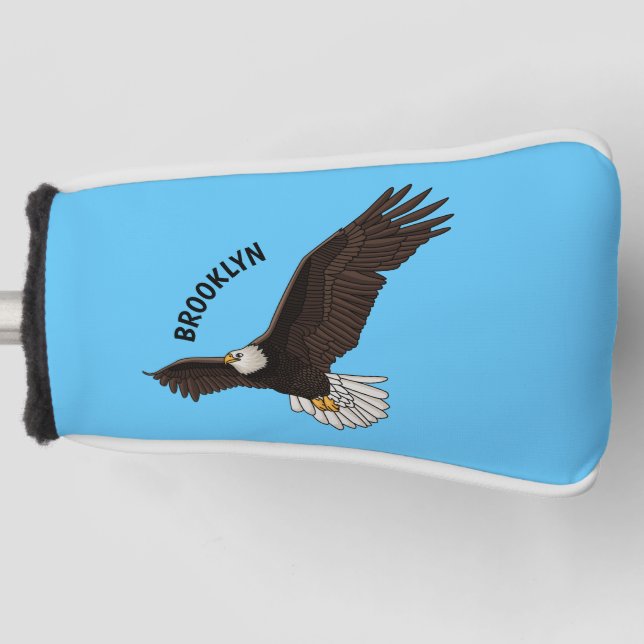 Funda Para Palo De Golf Ilustracion personalizado del águila calva (Anverso)