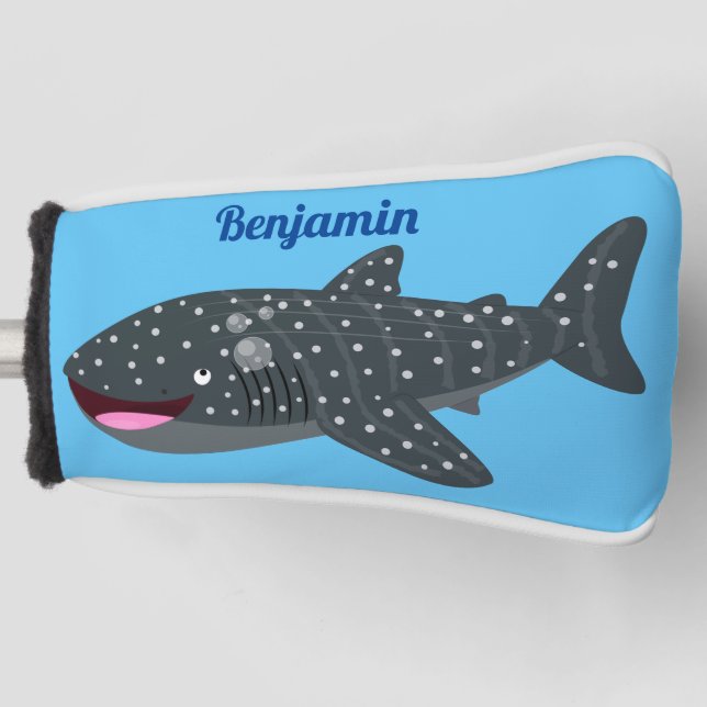 Funda Para Palo De Golf Ilustracion personalizado feliz de tiburón ballena (Anverso)