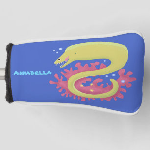 Funda Para Palo De Golf Ilustracion personalizado gracioso de moray verde