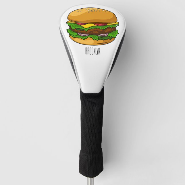 Funda Para Palo De Golf Ilustracion personalizado Hamburger (Anverso)