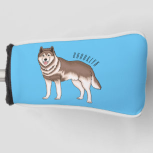 Funda Para Palo De Golf Ilustracion personalizado husky siberiano